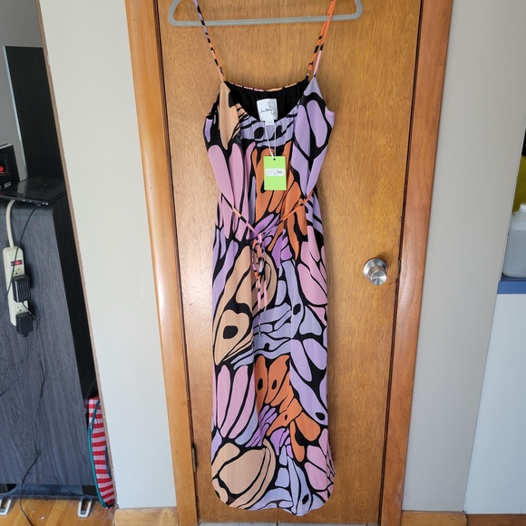 Sam Edelman Butterfly Print Maxi Dress M NWT | Cruise Resort Evening Vacation - Picture 2 of 6